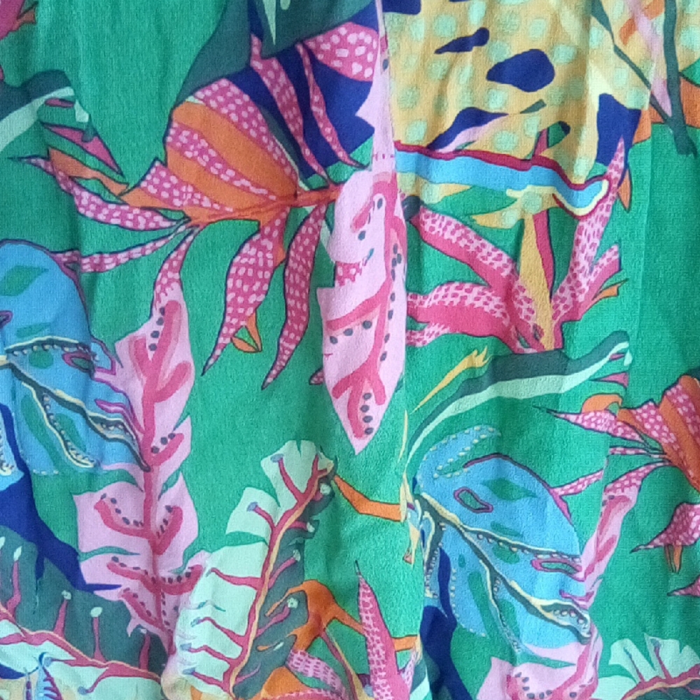 Karlie Green Multicolor Tropical Print Blouse - Picture 9 of 10